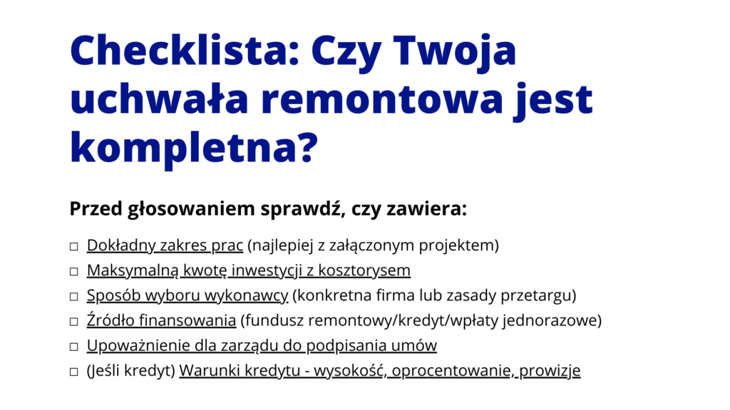 Czy Twoja uchwała remontowa jest kompletna